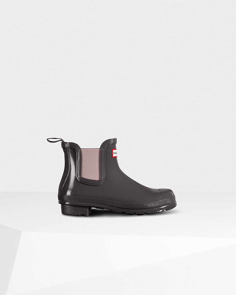 Hunter Original Gloss Chelsea Boots - Shop Online Womens Grey/Purple - KABDXT984